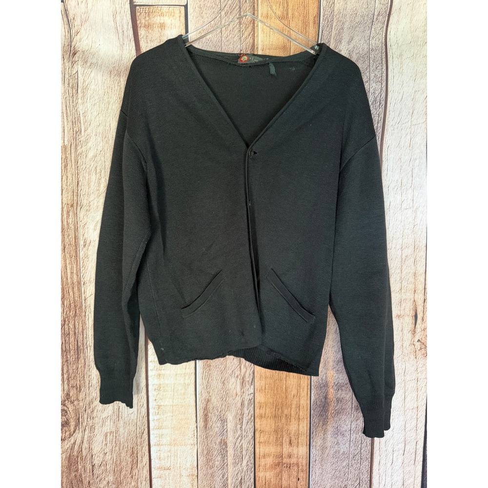 Damon‎ Vintage Button Front Knit Cardigan Black Made in Italy Grandmacore Medium